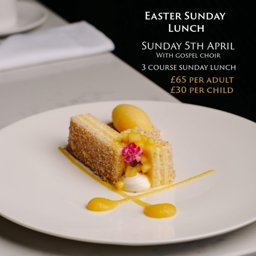 Advert for Easter Sunday Lunch with Gospel Choir at Hawkstone Hall & Gardens